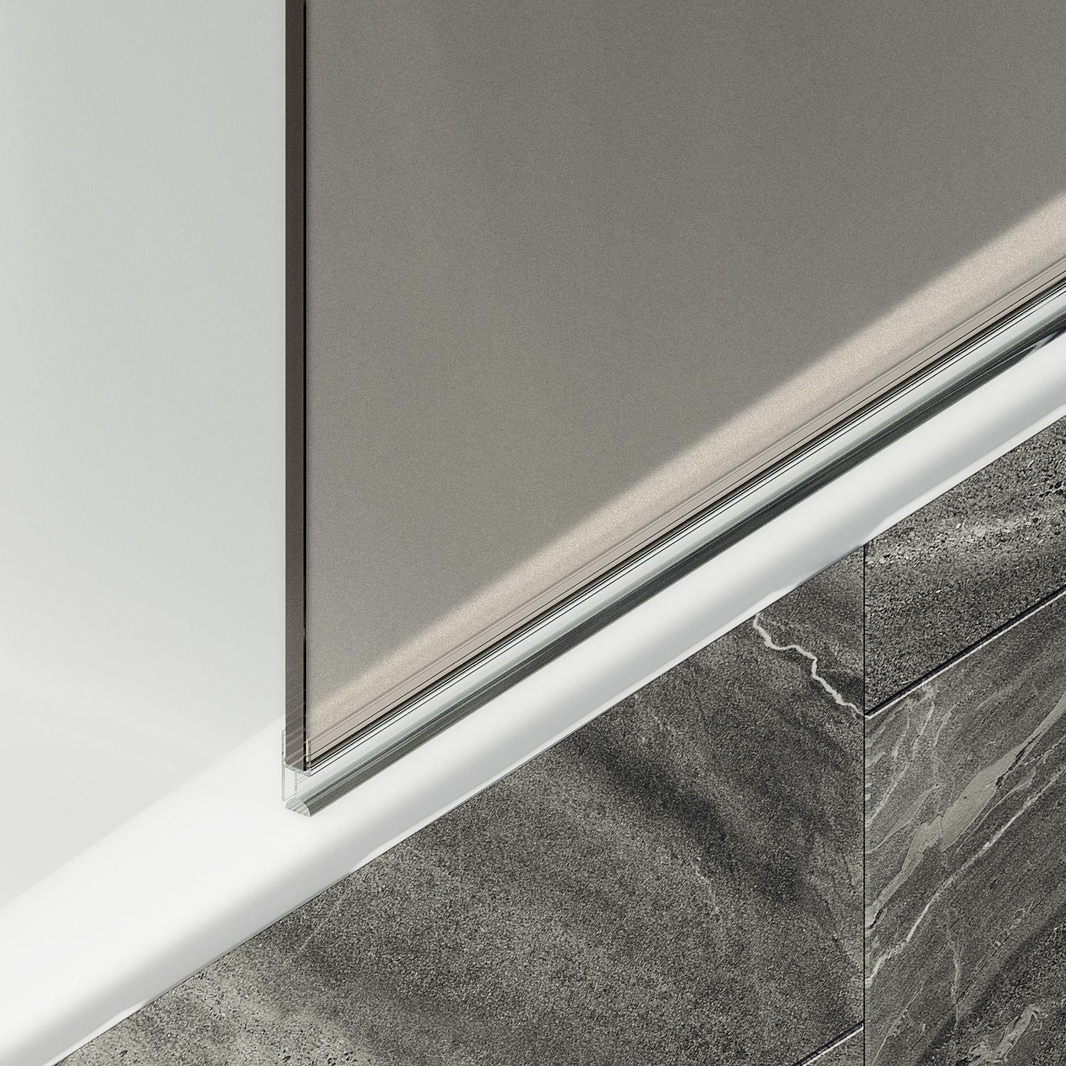 Шторка для ванны Maybahglass (Майбахгласс) поворотная на монопетле 1400х500 мм, стекло Бронза матовая , профиль Белый MGV-607-1