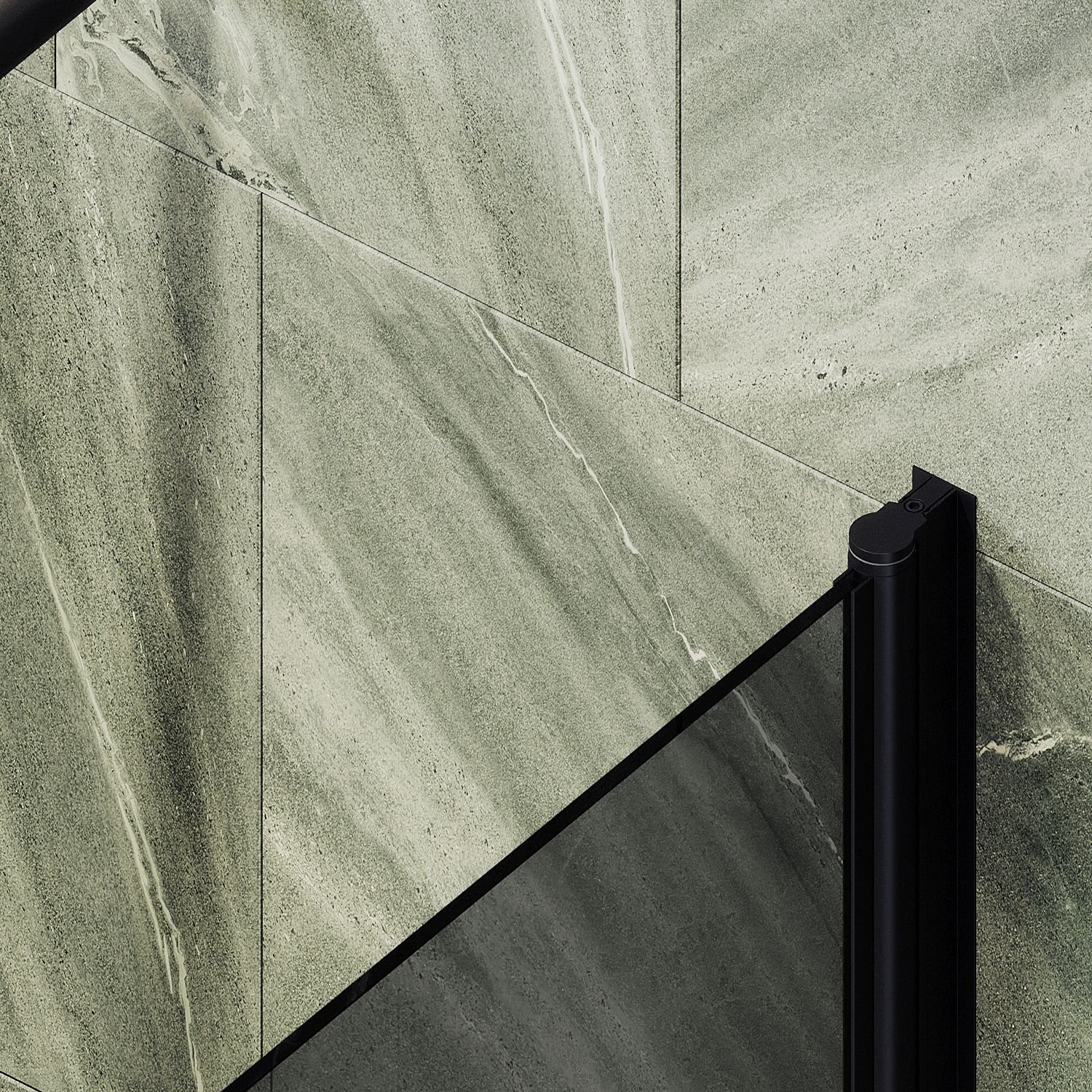 Шторка для ванны Maybahglass (Майбахгласс) поворотная на монопетле 1400х500 мм, стекло Графит , профиль Черный MGV-608-6