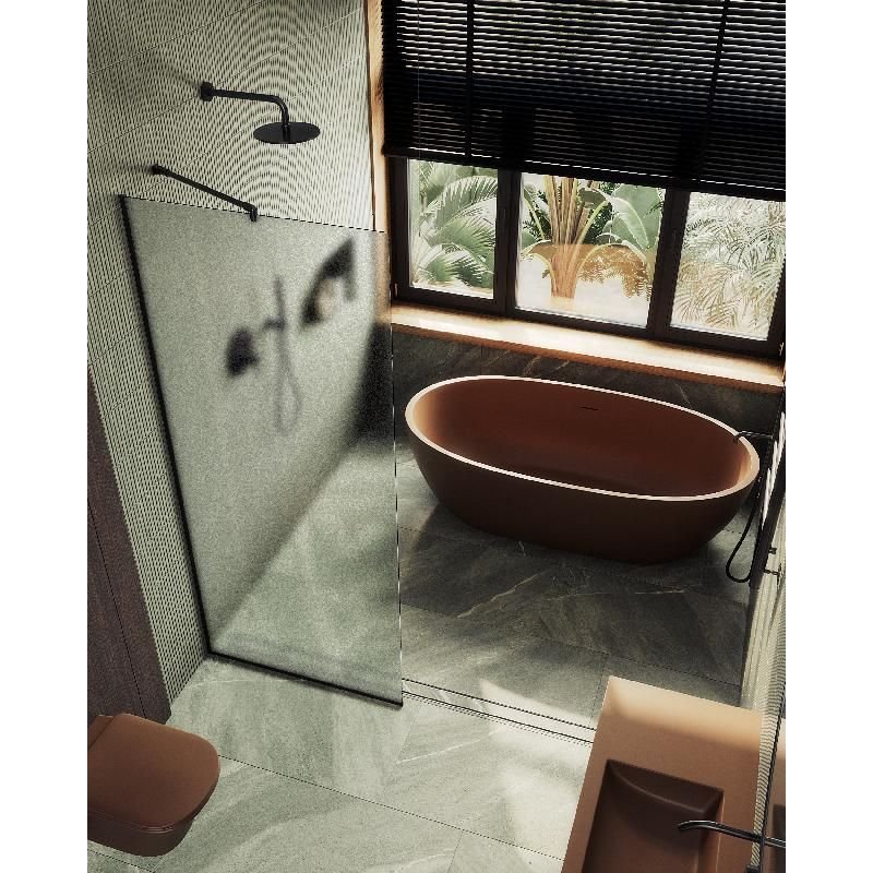 Душевая перегородка Maybahglass (Майбахгласс) в узком профиле 1950х890 мм, Стекло 8 мм Сатин MGD-690-6у