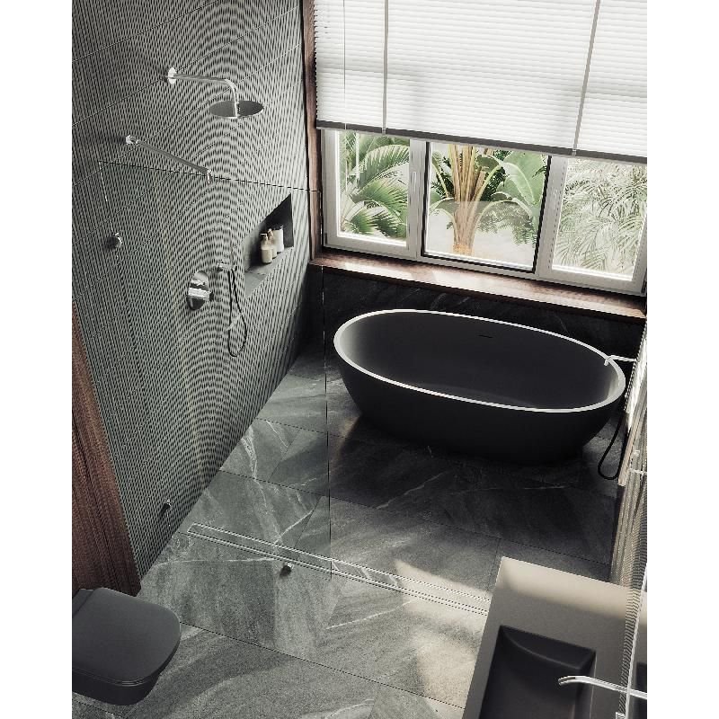 Душевая перегородка Maybahglass (Майбахгласс) коннектор стена-стекло 1950х890 мм, Стекло 8 мм Бесцветное MGD-260-4