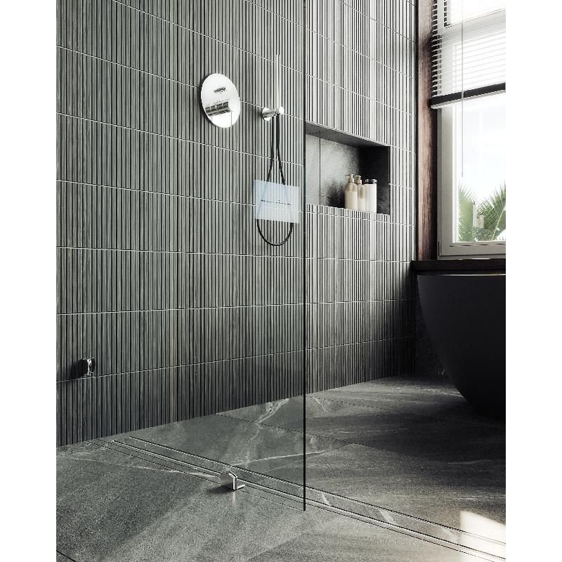 Душевая перегородка Maybahglass (Майбахгласс) коннектор стена-стекло 1950х890 мм, Стекло 8 мм Бесцветное MGD-260-4