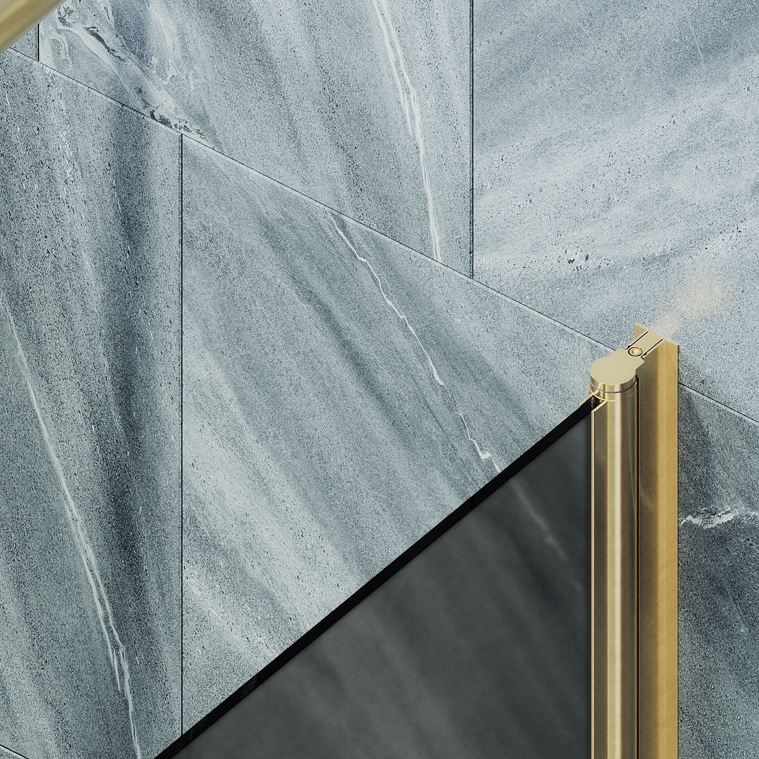 Шторка для ванны Maybahglass (Майбахгласс) поворотная на монопетле 1400х600 мм, стекло Графит матовый , профиль Золото MGV-614-3