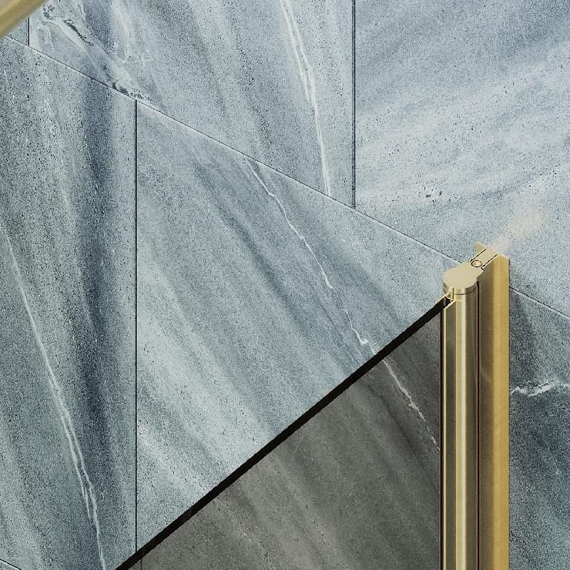 Шторка для ванны Maybahglass (Майбахгласс) поворотная на монопетле 1400х700 мм, стекло Бронза , профиль Золото MGV-616-3