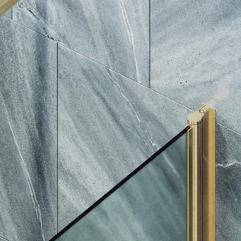 Шторка для ванны Maybahglass (Майбахгласс) поворотная на монопетле 1400х700 мм, стекло Сатин , профиль Золото MGV-620-3
