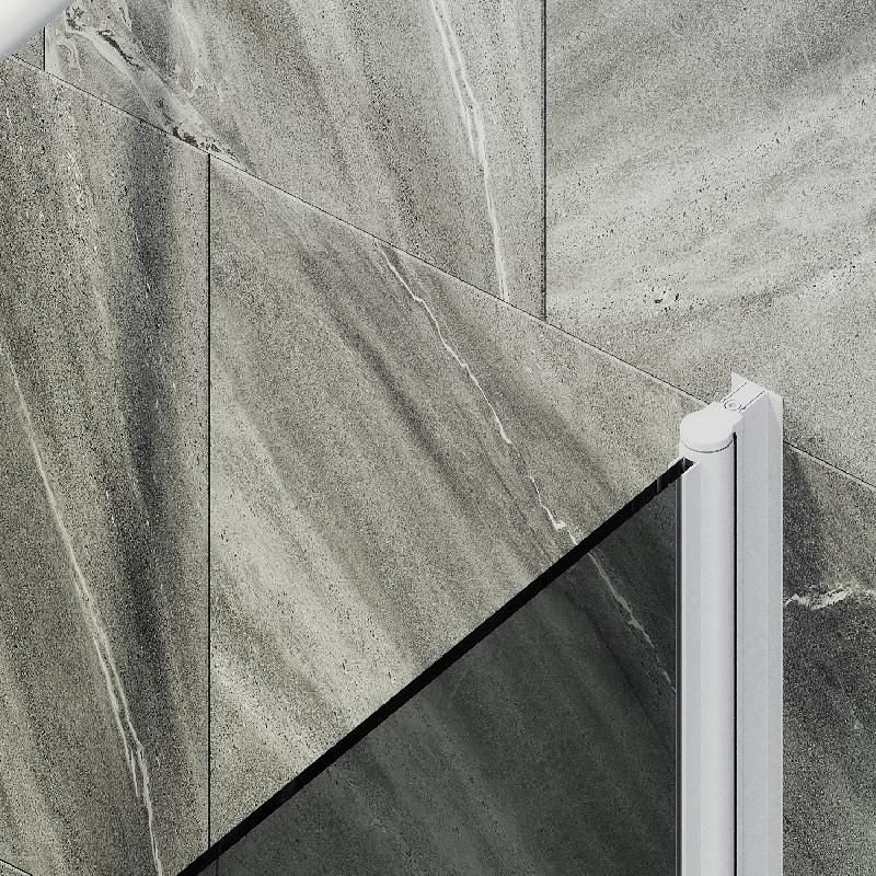 Шторка для ванны Maybahglass (Майбахгласс) поворотная на монопетле 1400х700 мм, стекло Графит , профиль Белый MGV-618-1