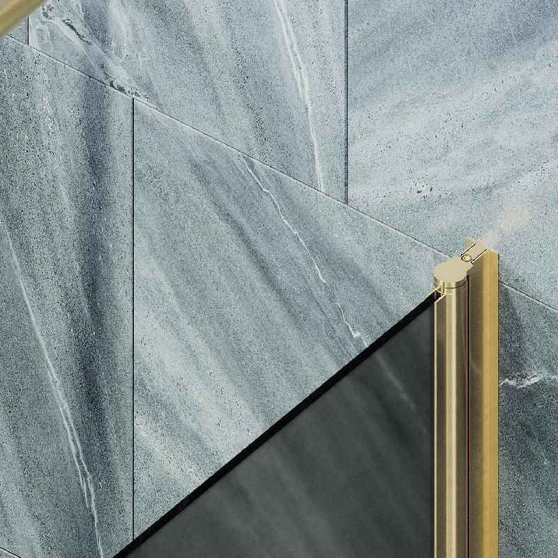 Шторка для ванны Maybahglass (Майбахгласс) поворотная на монопетле 1400х700 мм, стекло Графит матовый , профиль Золото MGV-619-3