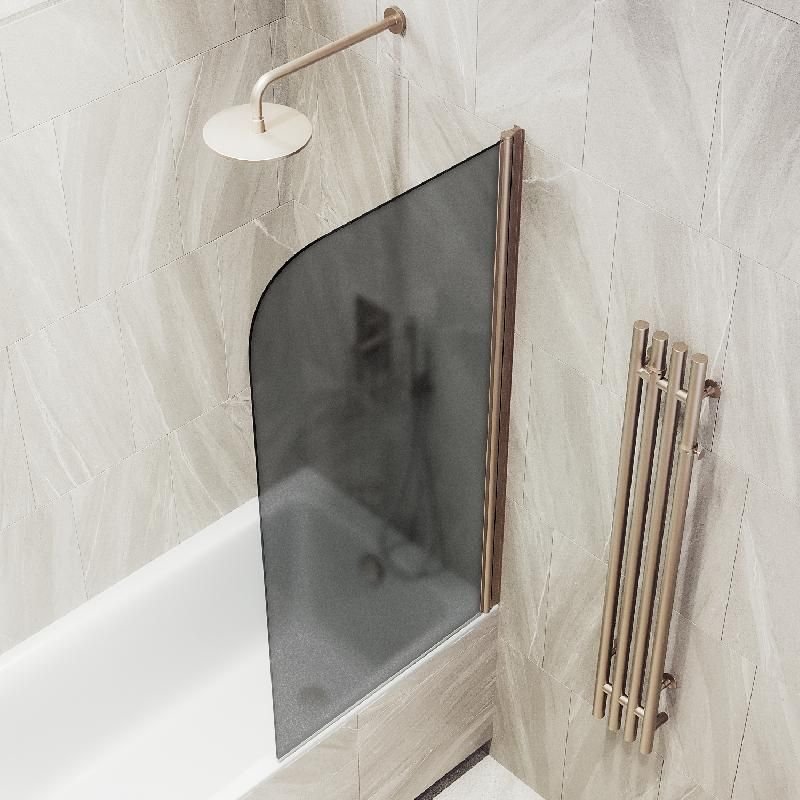 Шторка для ванны Maybahglass (Майбахгласс) поворотная на монопетле 1400х700 мм, стекло Графит матовый , профиль Бронза MGV-619-2