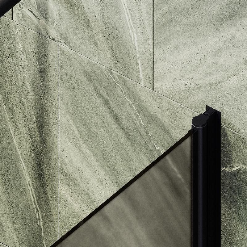 Шторка для ванны Maybahglass (Майбахгласс) поворотная на монопетле 1400х800 мм, стекло Бронза матовая , профиль Черный MGV-625-6