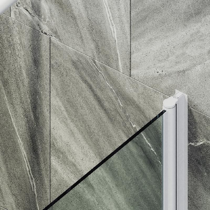 Шторка для ванны Maybahglass (Майбахгласс) поворотная на монопетле 1400х800 мм, стекло Бесцветное , профиль Белый MGV-600-1