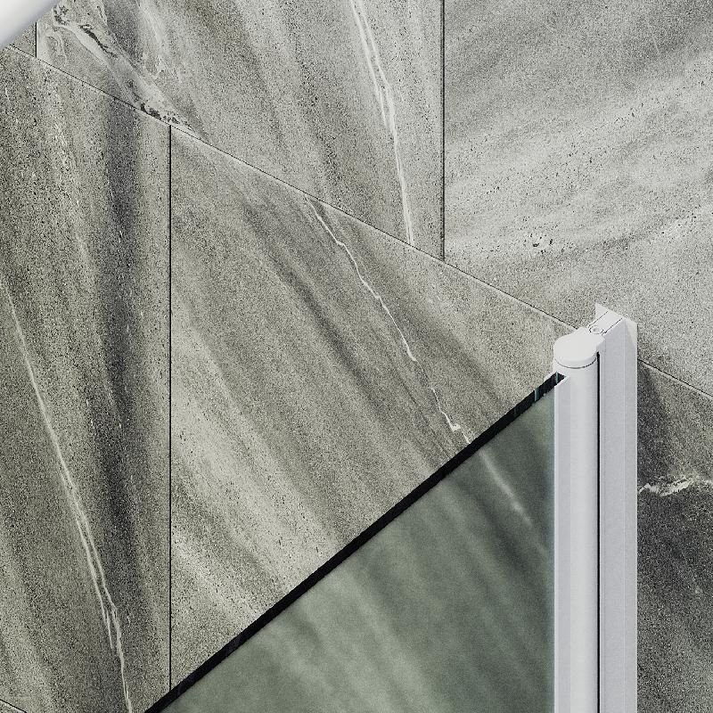 Шторка для ванны Maybahglass (Майбахгласс) поворотная на монопетле 1400х800 мм, стекло Сатин , профиль Белый MGV-621-1