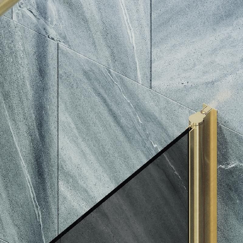 Шторка для ванны Maybahglass (Майбахгласс) поворотная на монопетле 1400х800 мм, стекло Графит , профиль Золото MGV-623-3