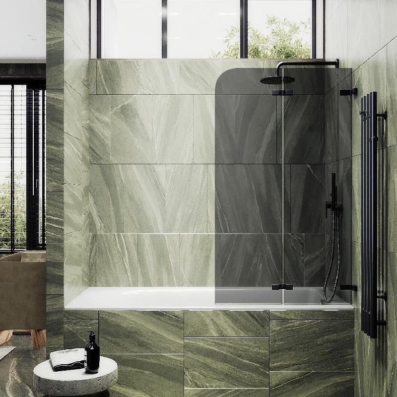 Шторка для ванны Maybahglass (Майбахгласс) складная 2 секции 1400х515 мм, Стекло 6 мм Графит MGV-576-6