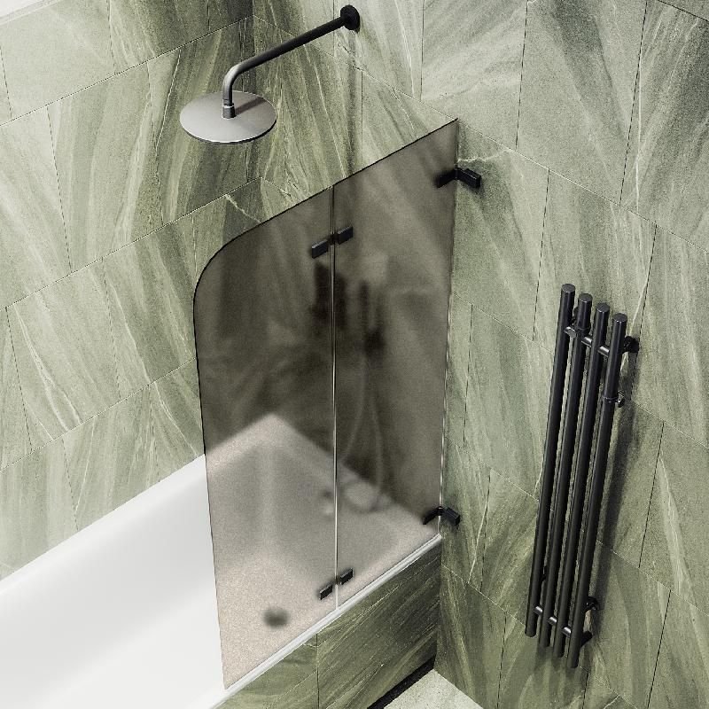 Шторка для ванны Maybahglass (Майбахгласс) складная 2 секции 1400х515 мм, Стекло 6 мм Бронза матовая MGV-575-6