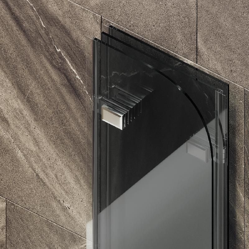 Шторка для ванны Maybahglass (Майбахгласс) складная 3 секции 1400х750 мм, Стекло 6 мм Графит MGV-583-4