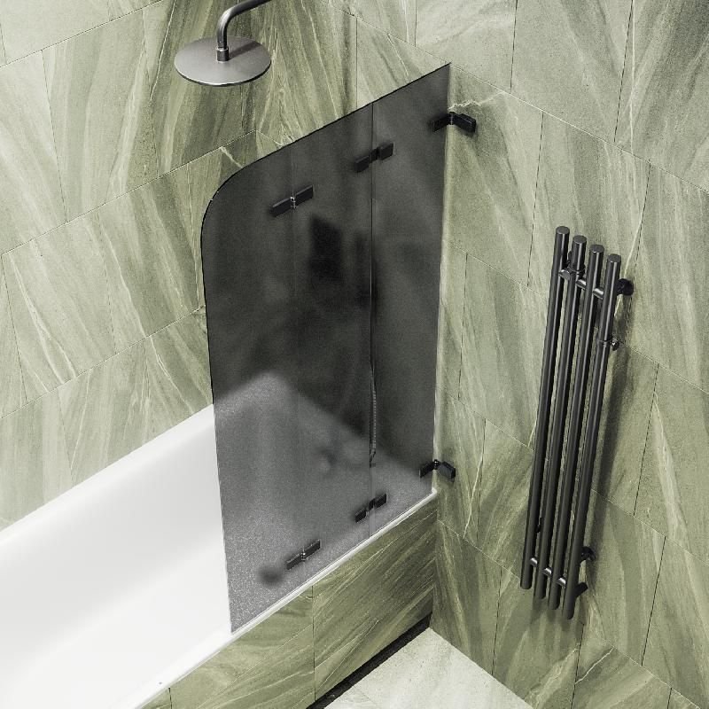 Шторка для ванны Maybahglass (Майбахгласс) складная 3 секции 1400х750 мм, Стекло 6 мм Графит матовый MGV-582-6