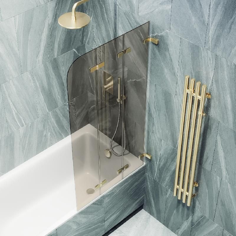 Шторка для ванны Maybahglass (Майбахгласс) складная 3 секции 1400х750 мм, Стекло 6 мм Бронза MGV-580-3