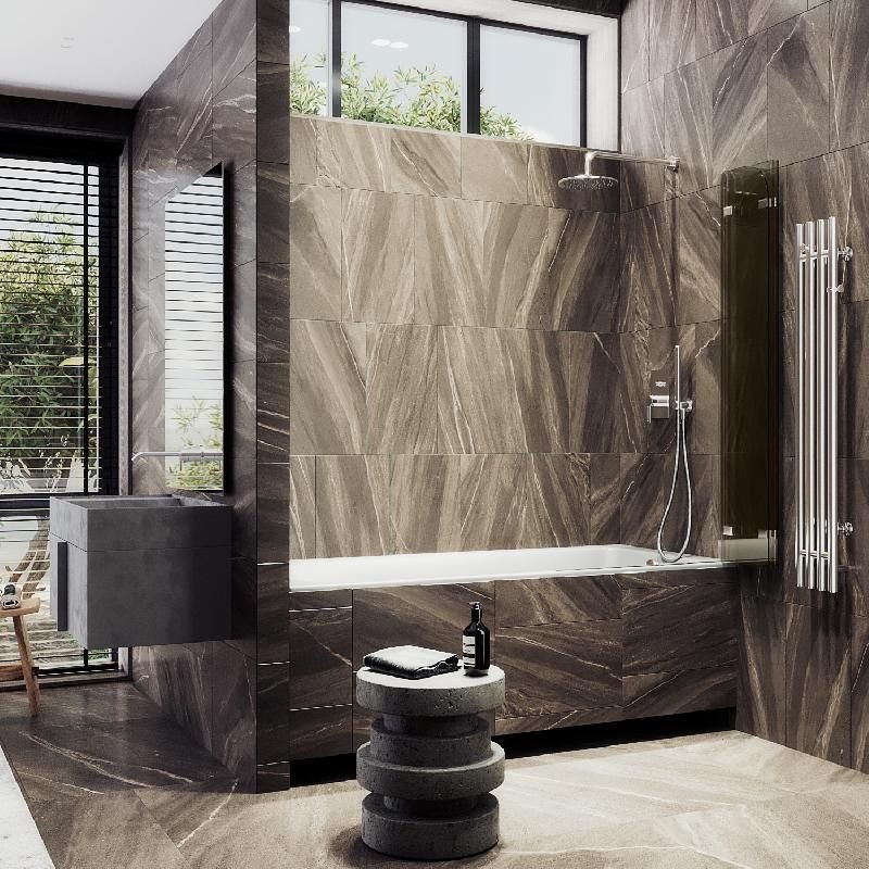 Шторка для ванны Maybahglass (Майбахгласс) складная 3 секции 1400х750 мм, Стекло 6 мм Бронза MGV-580-4