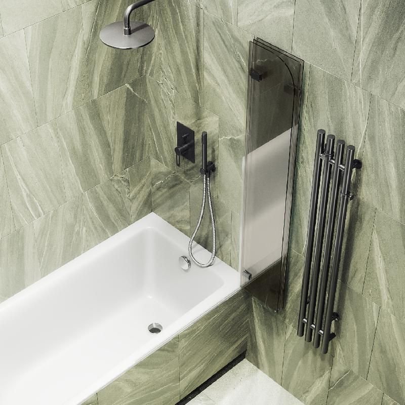 Шторка для ванны Maybahglass (Майбахгласс) складная 3 секции 1400х750 мм, Стекло 6 мм Бронза MGV-580-6