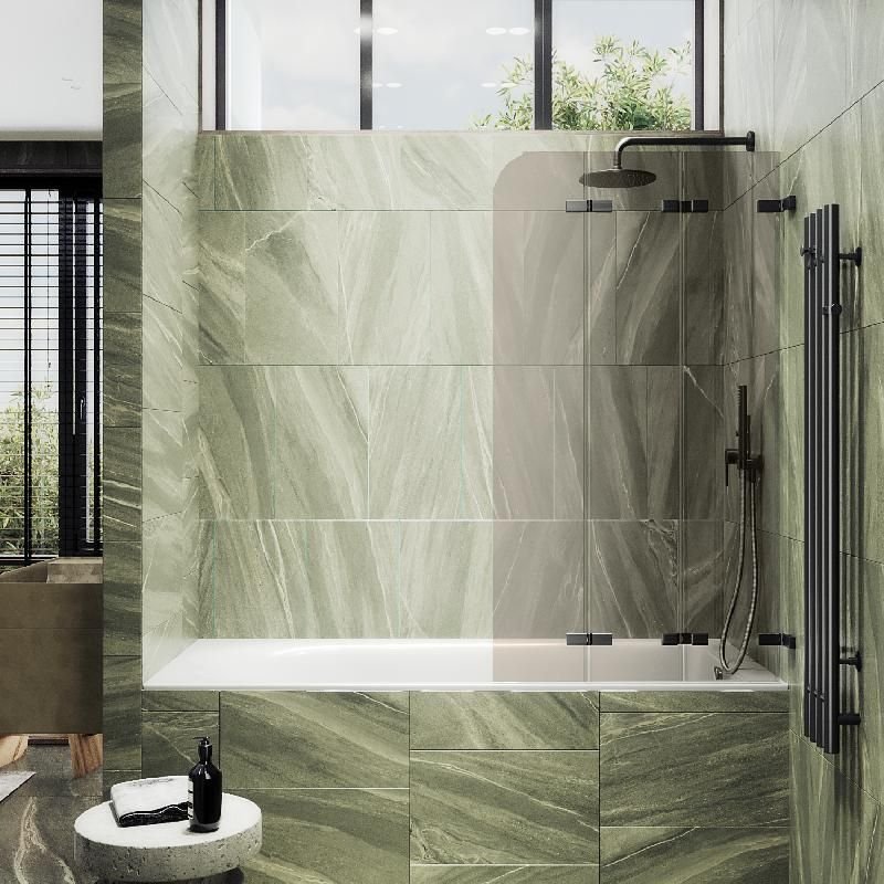 Шторка для ванны Maybahglass (Майбахгласс) складная 3 секции 1400х750 мм, Стекло 6 мм Бронза MGV-580-6