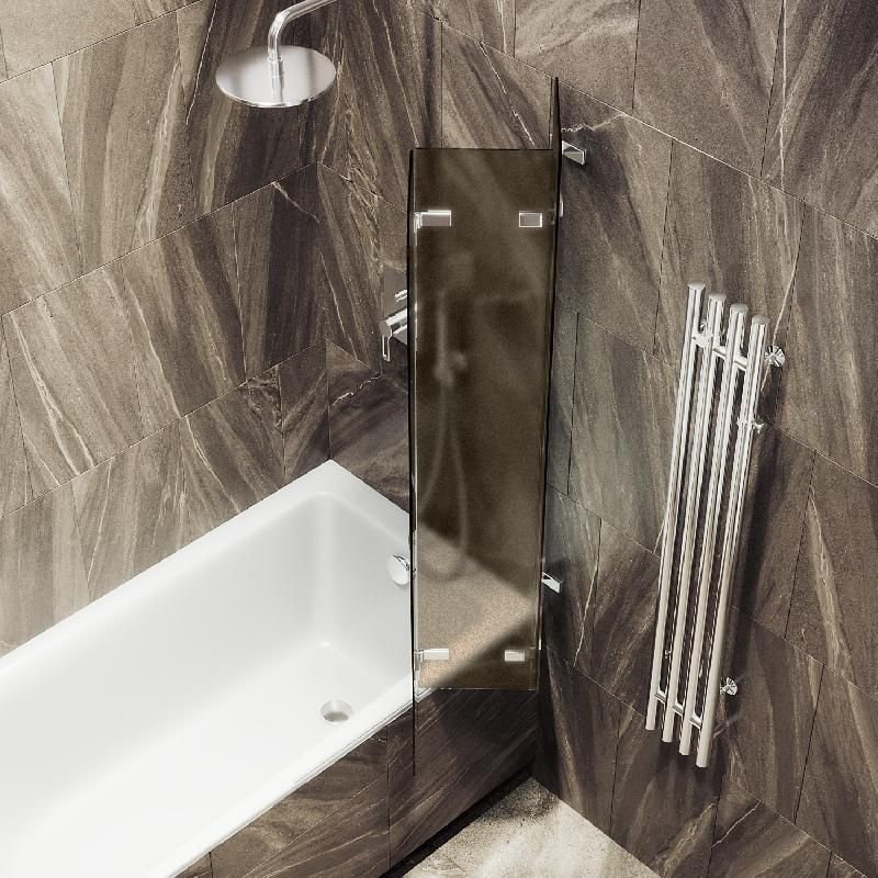 Шторка для ванны Maybahglass (Майбахгласс) складная 3 секции 1400х750 мм, Стекло 6 мм Бронза матовая MGV-579-4