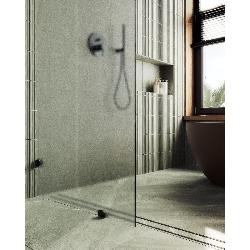 Душевая перегородка Maybahglass (Майбахгласс) коннектор стена-стекло 1950х890 мм, Стекло 8 мм Сатин MGD-269-6