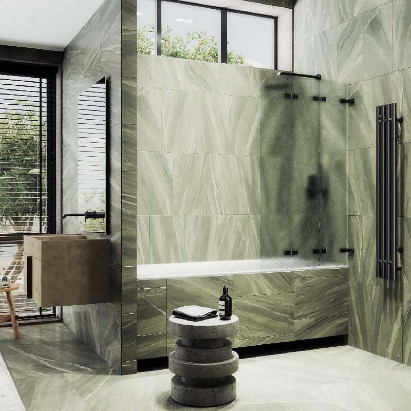 Шторка для ванны Maybahglass (Майбахгласс) складная 3 секции 1400х750 мм, Стекло 6 мм Сатин MGV-581-6