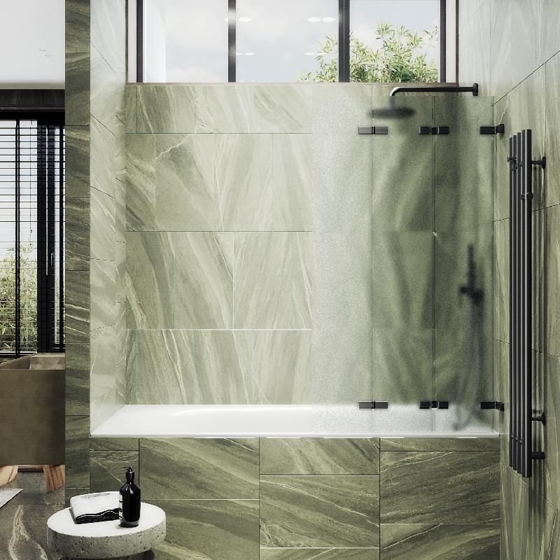 Шторка для ванны Maybahglass (Майбахгласс) складная 3 секции 1400х750 мм, Стекло 6 мм Сатин MGV-581-6