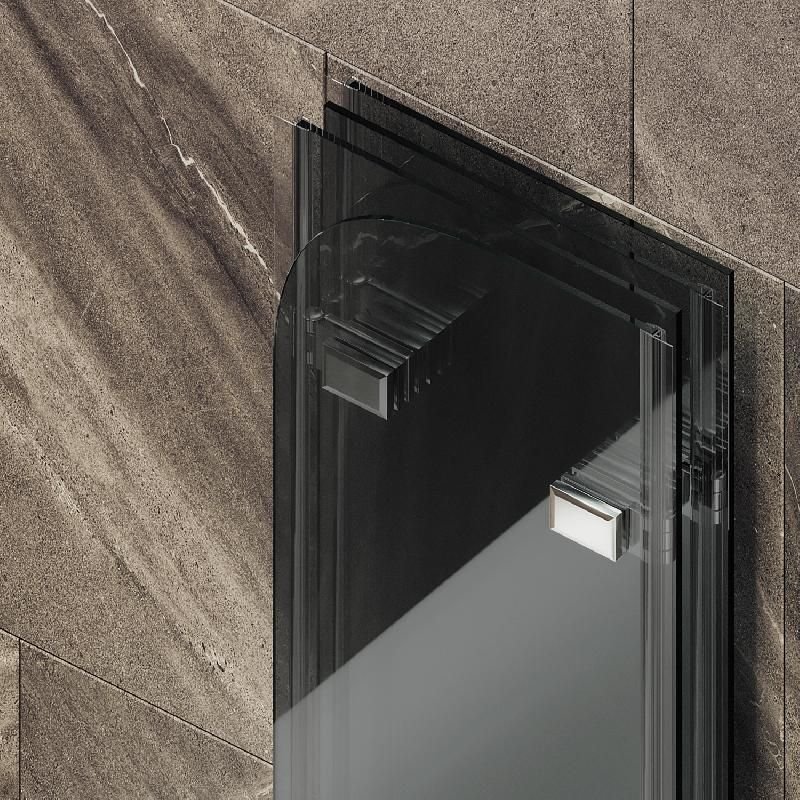 Шторка для ванны Maybahglass (Майбахгласс) складная 4 секции 1400х980 мм, Стекло 6 мм Графит MGV-588-4