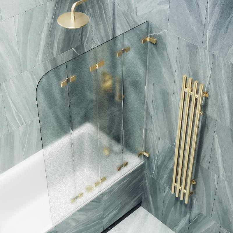 Шторка для ванны Maybahglass (Майбахгласс) складная 4 секции 1400х980 мм, Стекло 6 мм Сатин MGV-587-3