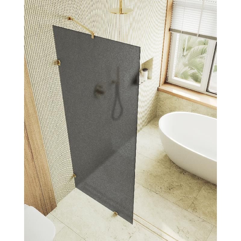 Душевая перегородка Maybahglass (Майбахгласс) коннектор стена-стекло 1950х890 мм, Стекло 8 мм Графит матовый MGD-272-3