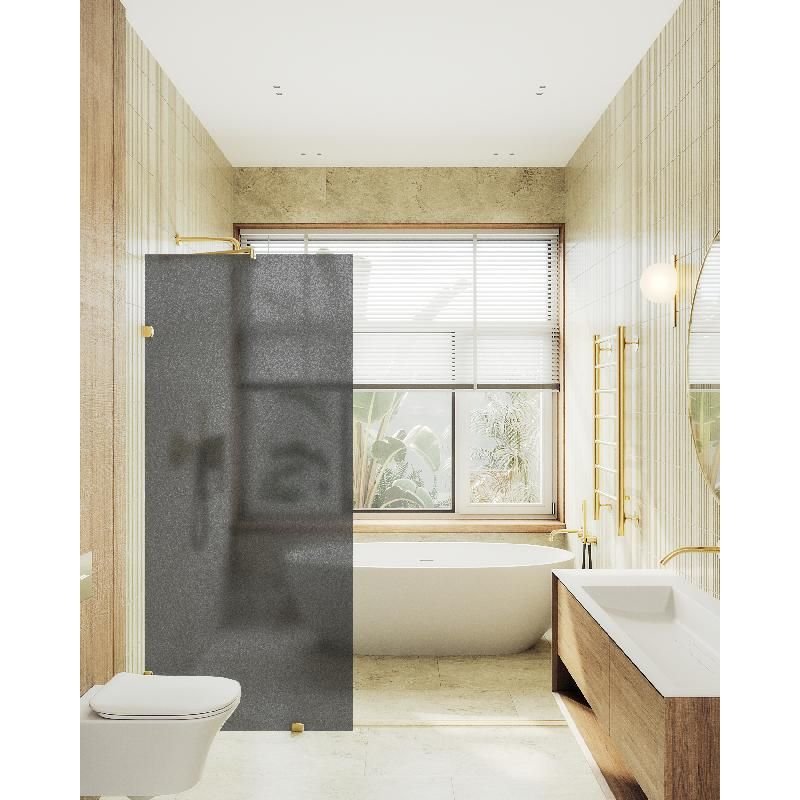 Душевая перегородка Maybahglass (Майбахгласс) коннектор стена-стекло 1950х890 мм, Стекло 8 мм Графит матовый MGD-272-3