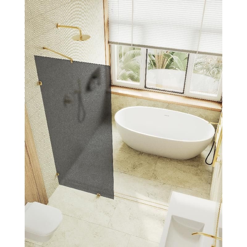 Душевая перегородка Maybahglass (Майбахгласс) коннектор стена-стекло 1950х890 мм, Стекло 8 мм Графит матовый MGD-272-3