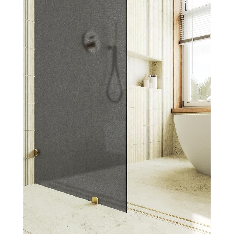 Душевая перегородка Maybahglass (Майбахгласс) коннектор стена-стекло 1950х890 мм, Стекло 8 мм Графит матовый MGD-272-3