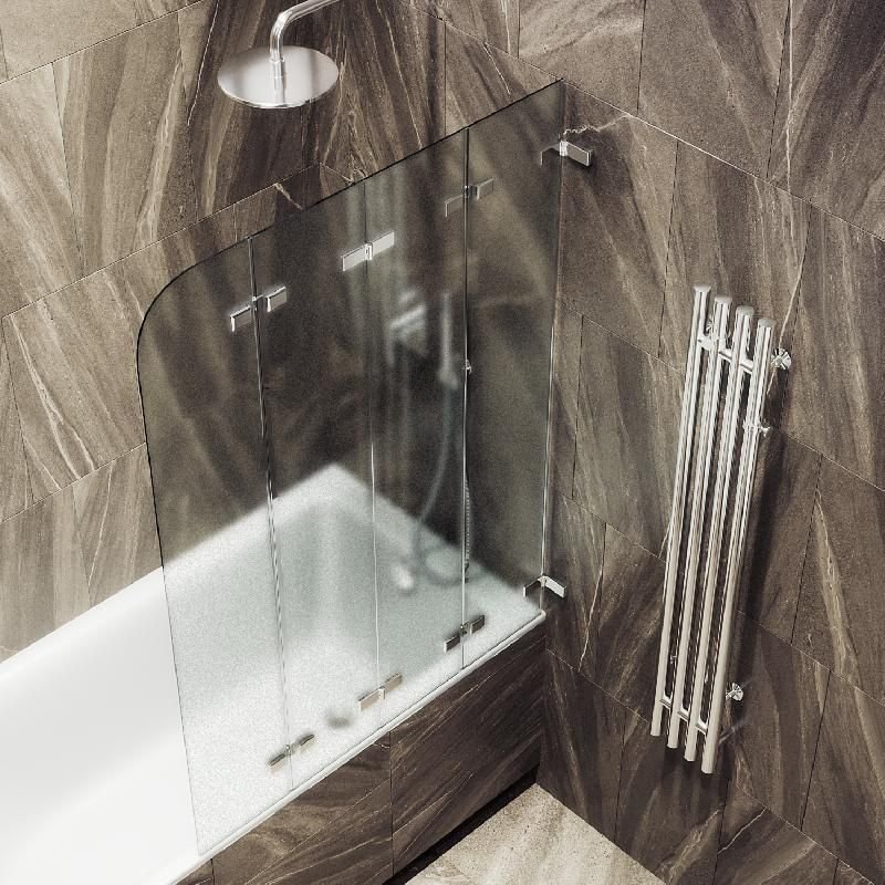 Шторка для ванны Maybahglass (Майбахгласс) складная 4 секции 1400х980 мм, Стекло 6 мм Сатин MGV-587-4