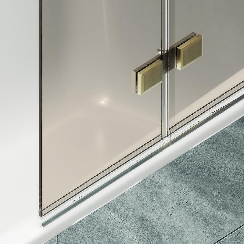 Шторка для ванны Maybahglass (Майбахгласс) складная 4 секции 1400х980 мм, Стекло 6 мм Бронза MGV-585-3