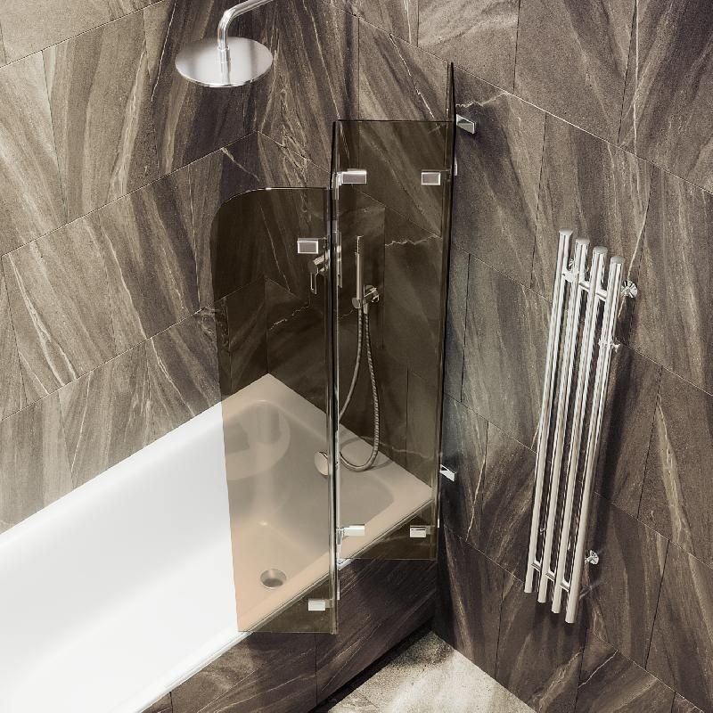 Шторка для ванны Maybahglass (Майбахгласс) складная 4 секции 1400х980 мм, Стекло 6 мм Бронза MGV-585-4
