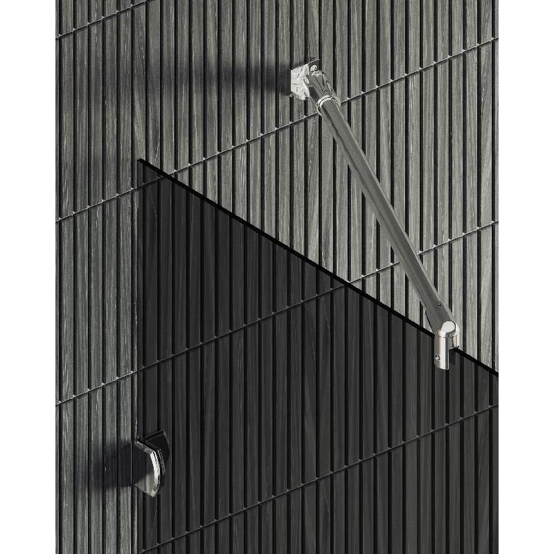 Душевая перегородка Maybahglass (Майбахгласс) коннектор стена-стекло 1950х890 мм, Стекло 8 мм Графит MGD-275-4