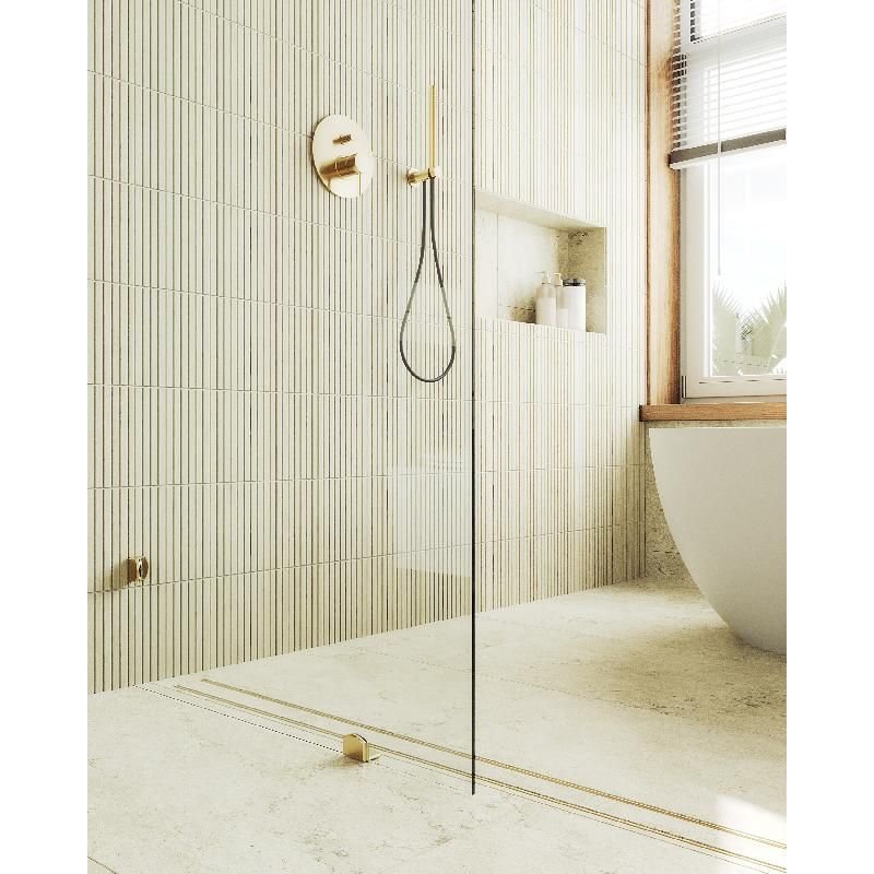 Душевая перегородка Maybahglass (Майбахгласс) коннектор стена-стекло 1950х990 мм, Стекло 8 мм Бесцветное MGD-261-3