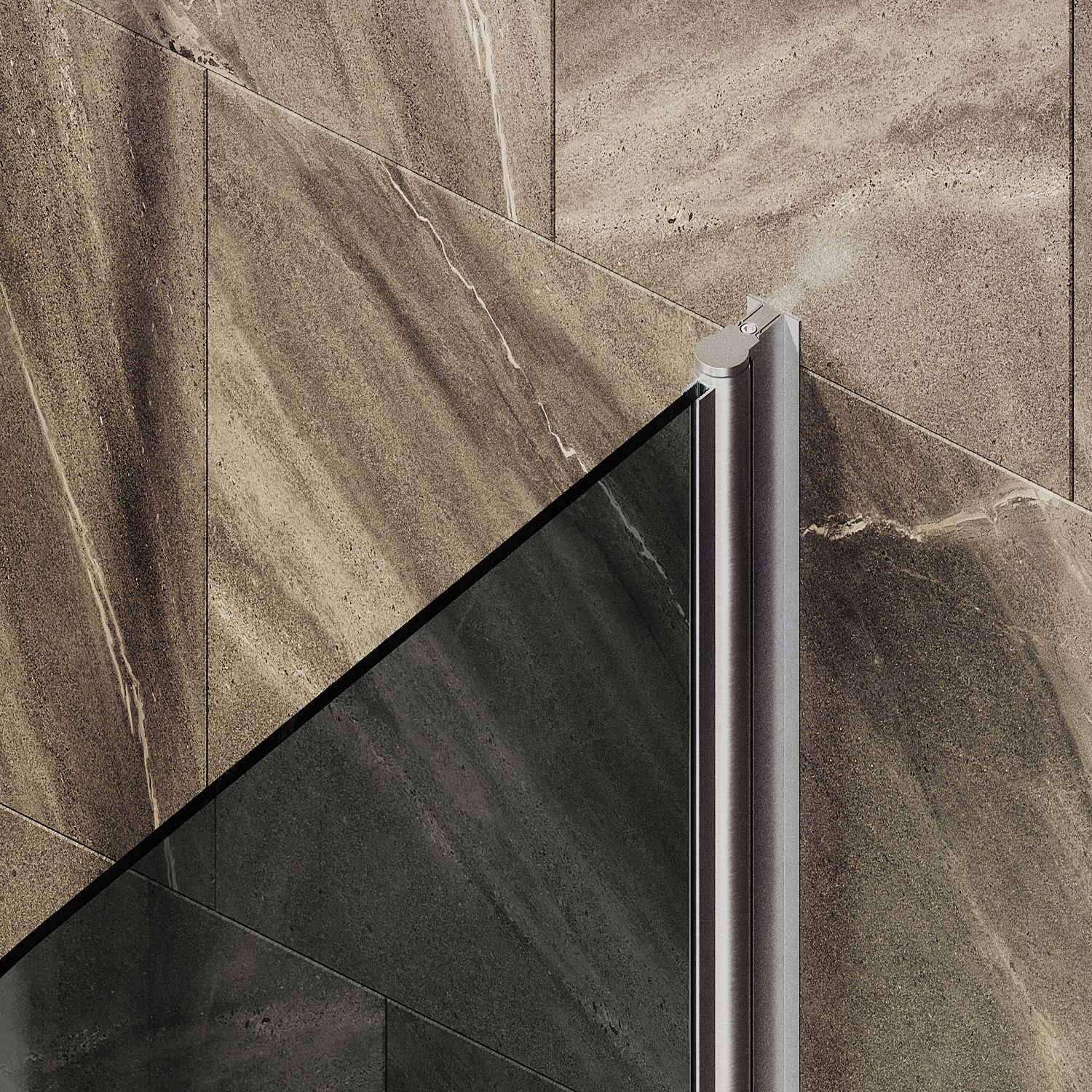 Шторка душевая Maybahglass (Майбахгласс) поворотная на монопетле 1400х800 мм, стекло 6 мм Графит +Полотенцедержатель MGV-791-5