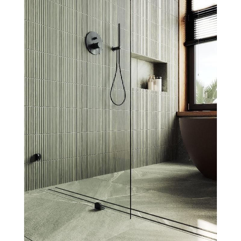 Душевая перегородка Maybahglass (Майбахгласс) коннектор стена-стекло 1950х990 мм, Стекло 8 мм Бесцветное MGD-261-6