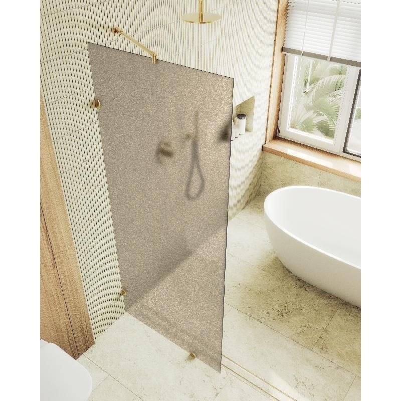 Душевая перегородка Maybahglass (Майбахгласс) коннектор стена-стекло 1950х990 мм, Стекло 8 мм Бронза матовая MGD-267-3