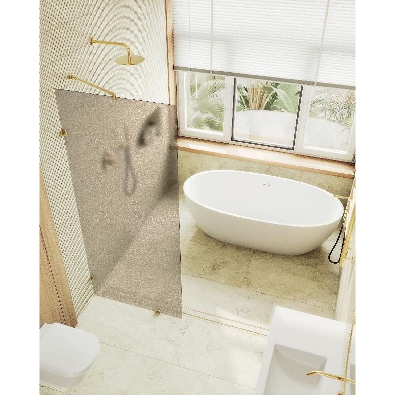 Душевая перегородка Maybahglass (Майбахгласс) коннектор стена-стекло 1950х990 мм, Стекло 8 мм Бронза матовая MGD-267-3