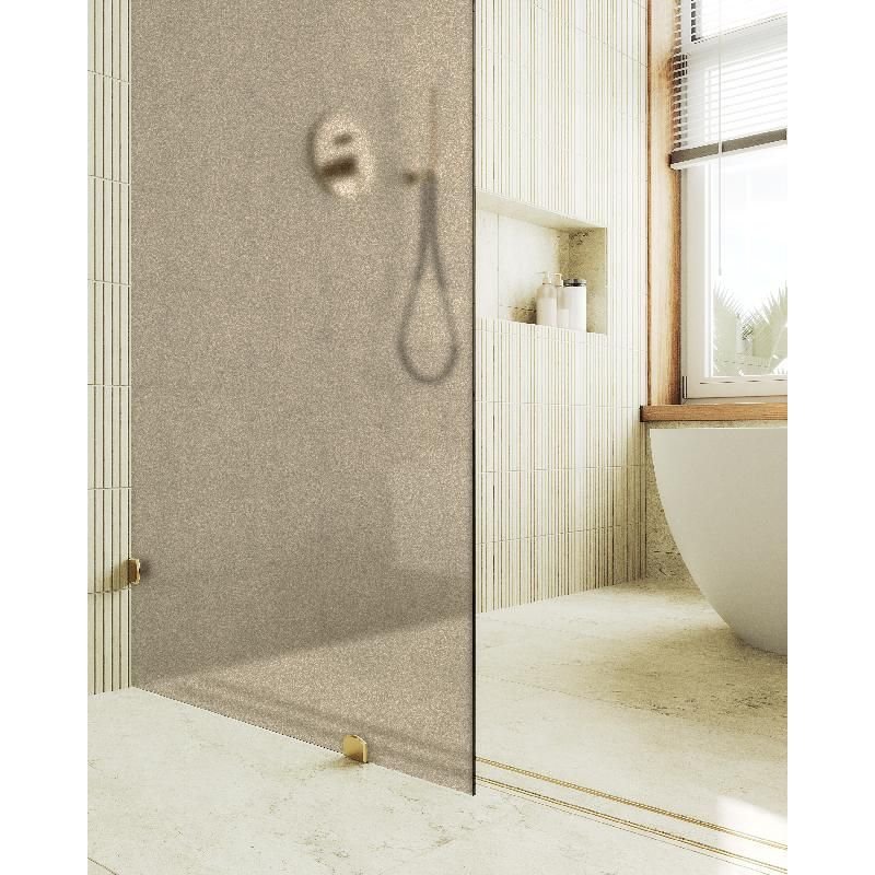 Душевая перегородка Maybahglass (Майбахгласс) коннектор стена-стекло 1950х990 мм, Стекло 8 мм Бронза матовая MGD-267-3