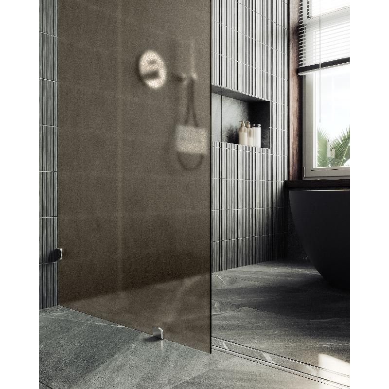 Душевая перегородка Maybahglass (Майбахгласс) коннектор стена-стекло 1950х990 мм, Стекло 8 мм Бронза матовая MGD-267-4