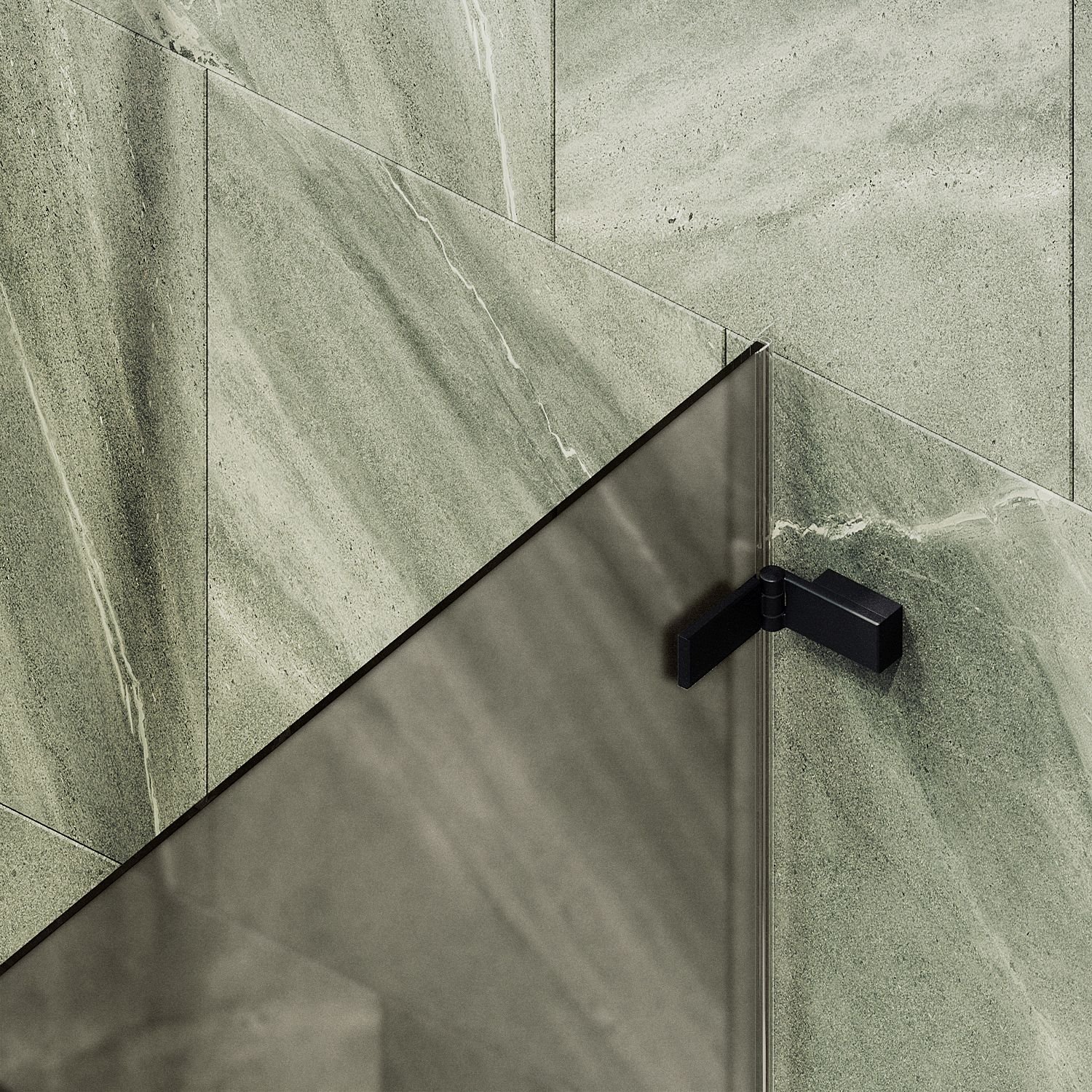 Шторка душевая Maybahglass (Майбахгласс) поворотная на петлях 1400х705 мм, стекло 6 мм Графит MGV-654-6