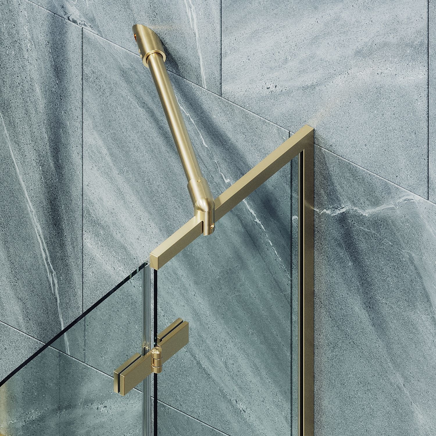 Шторка душевая Maybahglass (Майбахгласс) поворотная с добором 1400х690 мм, стекло 6 мм Бесцветное MGV-656-3