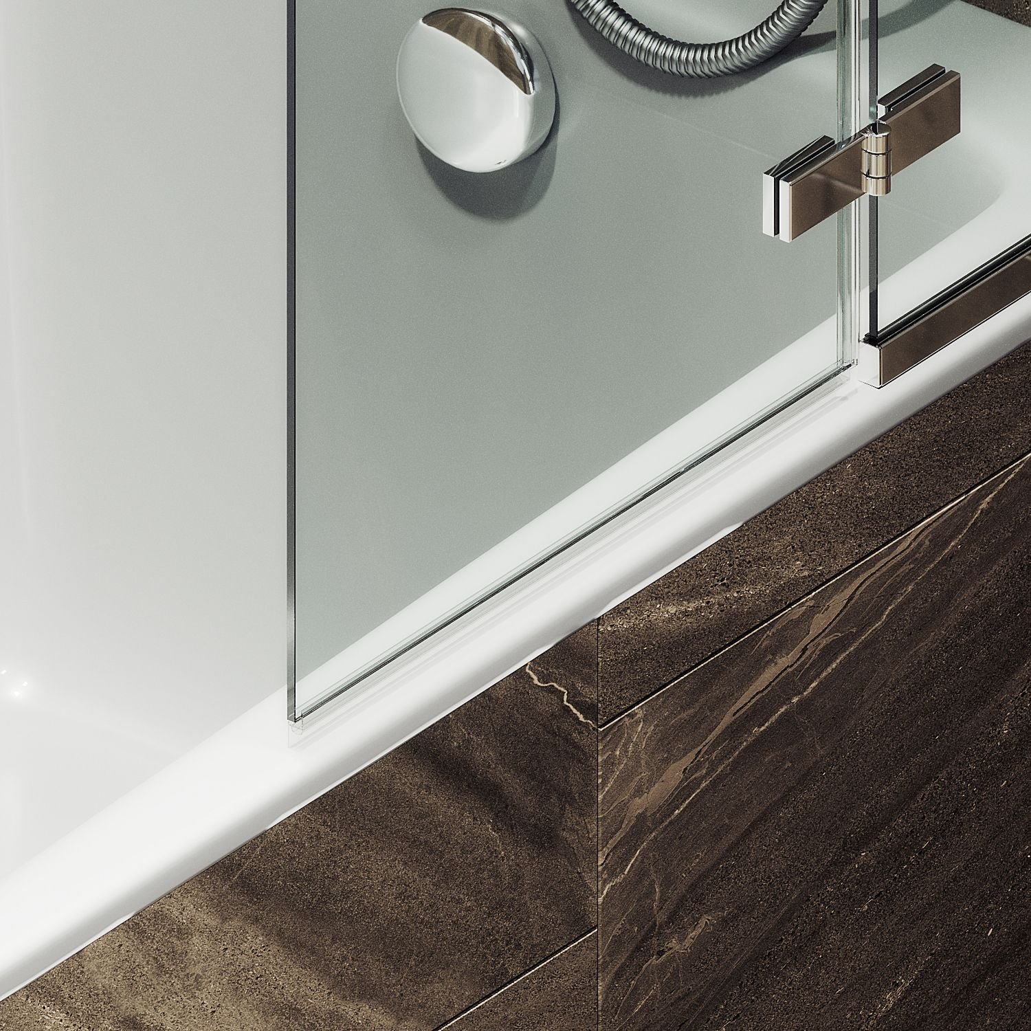 Шторка душевая Maybahglass (Майбахгласс) поворотная с добором 1400х690 мм, стекло 6 мм Бесцветное MGV-656-4