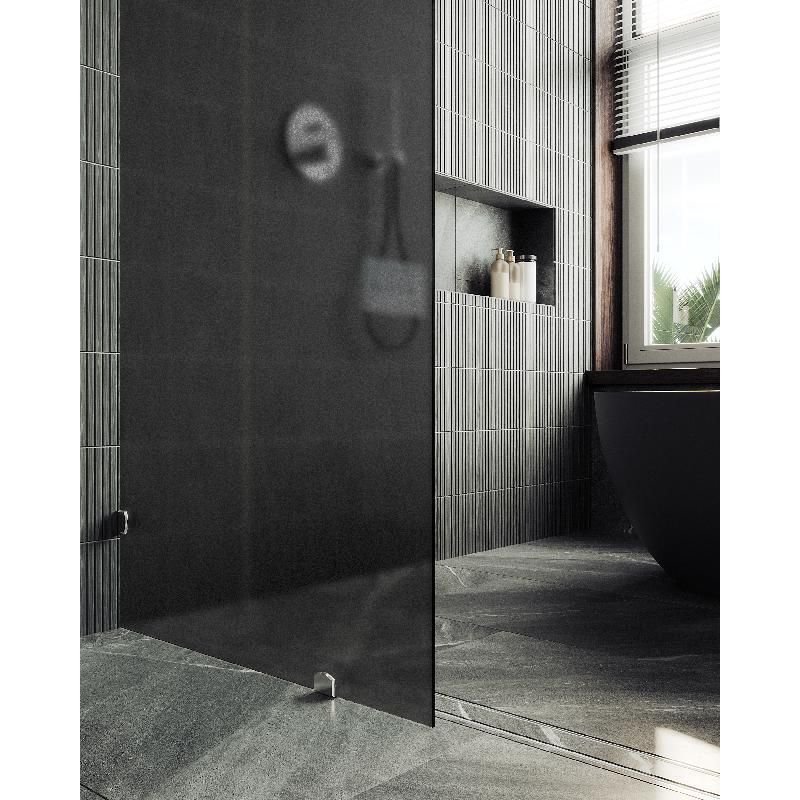 Душевая перегородка Maybahglass (Майбахгласс) коннектор стена-стекло 1950х990 мм, Стекло 8 мм Графит матовый MGD-273-4