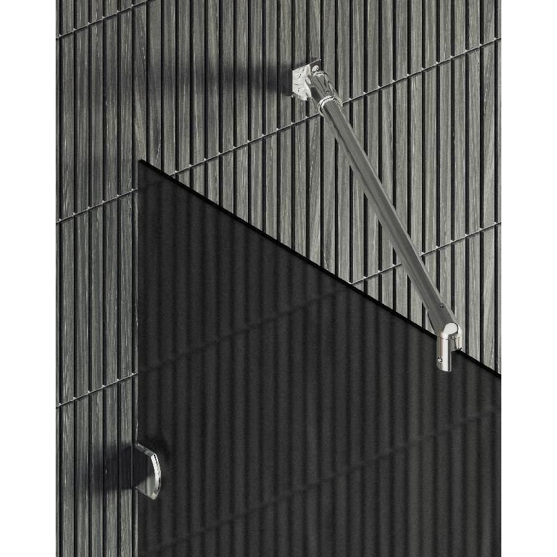 Душевая перегородка Maybahglass (Майбахгласс) коннектор стена-стекло 1950х990 мм, Стекло 8 мм Графит матовый MGD-273-4