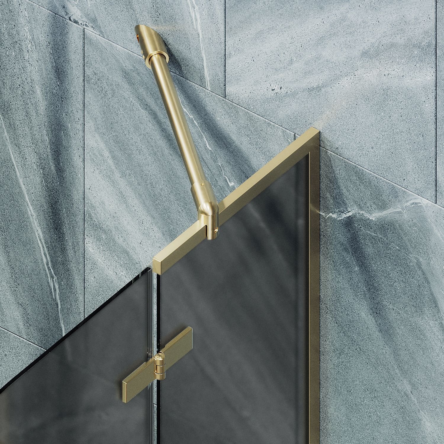 Шторка душевая Maybahglass (Майбахгласс) поворотная с добором 1400х990 мм, стекло 6 мм Графит матовый MGV-919-3